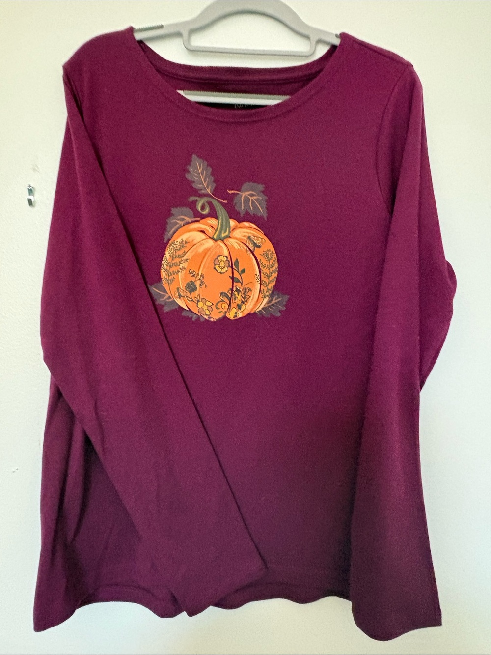 croft & barrow Burgundy Pumpkin Graphic Sweatshirt